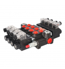 4-section hydraulic manifold, electrically controlled 24V