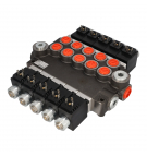 5-section hydraulic manifold, electrically controlled 24V
