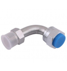 Kolanko hydrauliczne metryczne rurkowe łukowe AB 90 20/20 M20x1.5/M20x1.5 (stożki 60 stopni)