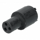Conector circular, zócalo para montaje en cable, 3 contactos, cuerpo de goma