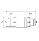 Шарнир Alfagomma G1 1/16" JIC - внутренняя резьба; d = 46 мм h = 122,8 мм