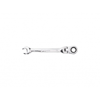Ratcheting open-end wrench, articulated, 14 mm, Teger