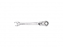 Ratcheting open-end wrench, articulated, 15 mm, Teger