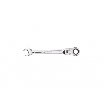 Ratcheting open-end wrench, articulated, 15 mm, Teger