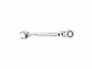 Ratcheting open-end wrench, articulated, 16 mm, Teger