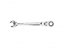 Ratcheting open-end wrench, articulated, 18 mm, Teger