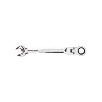Ratcheting open-end wrench, articulated, 18 mm, Teger