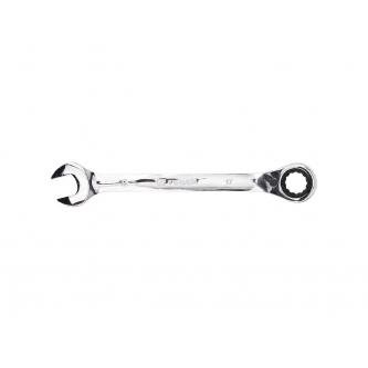 Ratcheting open-end wrench, offset, 17 mm, Teger