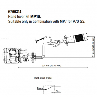 Joystick krzyżowy Parker z przełącznikiem ON/OFF P70 G2 typ MP16
