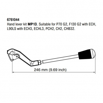 Dźwignia Parker P70 G2, F130 G2, L90LS typ MP13