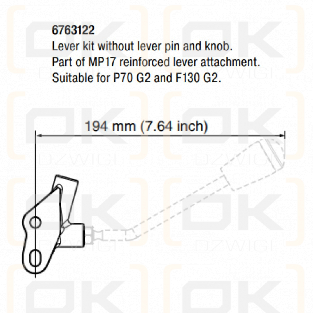 Uchwyt dźwigni Parker dla MP17