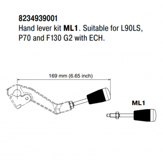 Dźwignia Parker P70, L90LS, F130 G2 ECH typ ML1