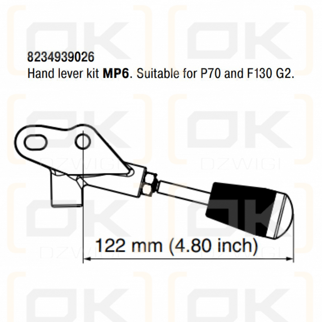 Dźwignia Parker P70CF, F130CF G2 typ MP6