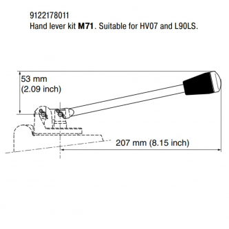 Dźwignia Parker HV07, L90LS typ M71