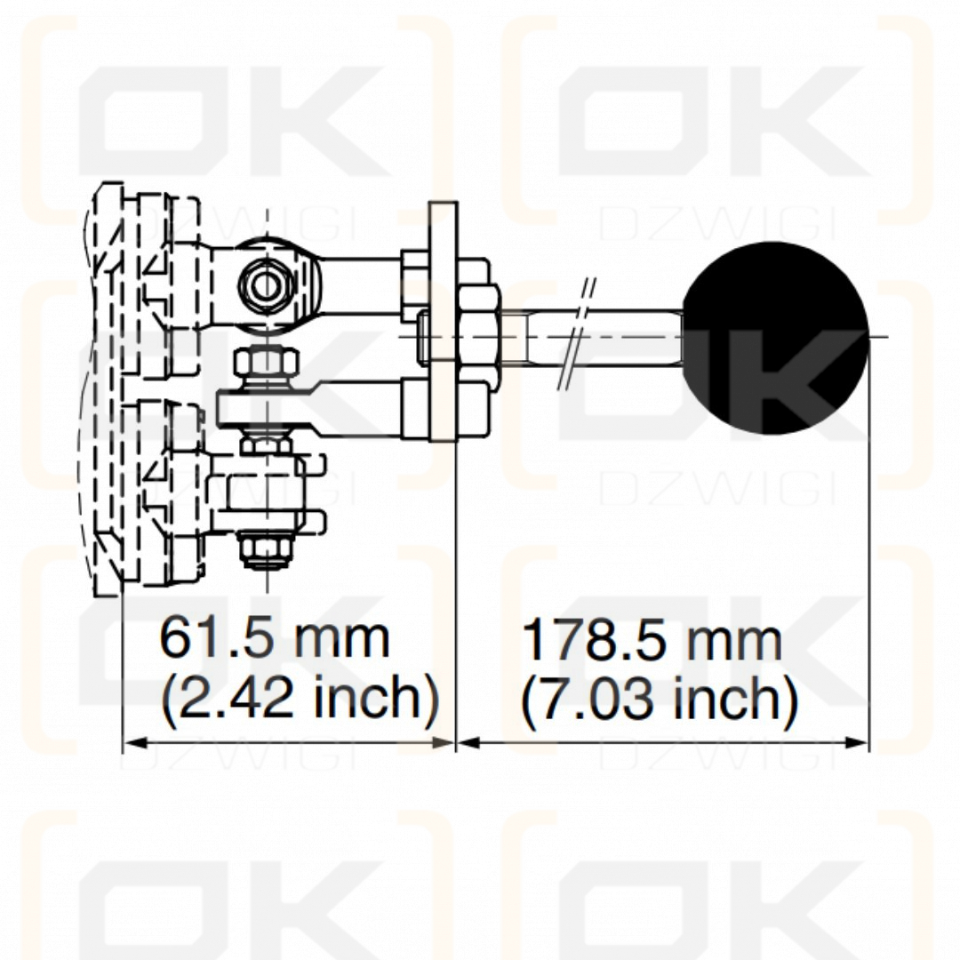 Dźwignia Parker HV07, L90LS typ M710