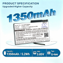 Bateria zamienna do AKASO Weatherproof 360 Action Camera / AKB01-1350 1350 mAh Li-ion 3.85 V (Cameron Sino)