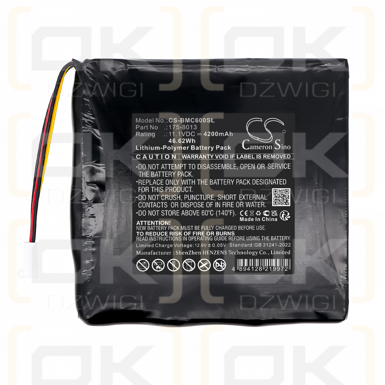 Beamex MC6-WS / 175-8013 4200mAh Li-Polymer 11.1V (Cameron Sino)