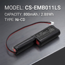 Batería de repuesto para Lithonia ELB B011 800mAh Ni-CD 3.6V (Cameron Sino)