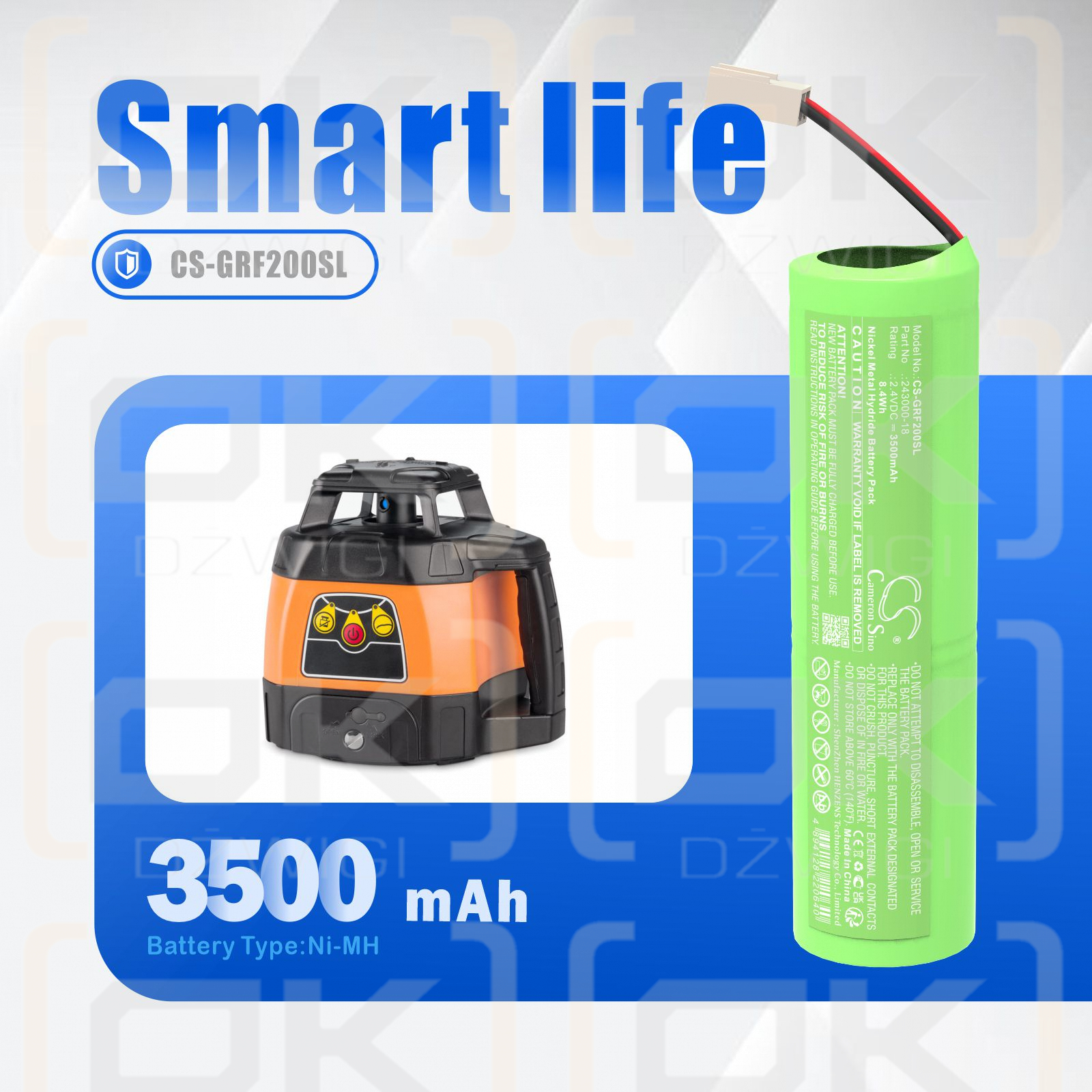 Geo-Fennel FL 200AN / 243000-18 3500mAh Ni-MH 2.4V (Cameron Sino)