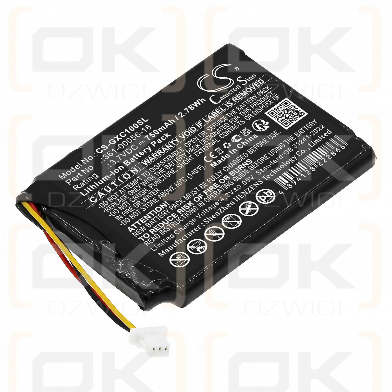 Garmin XERO C1 PRO Chronograph / 361-00056-16 750mAh Li-ion 3.7V (Cameron Sino)