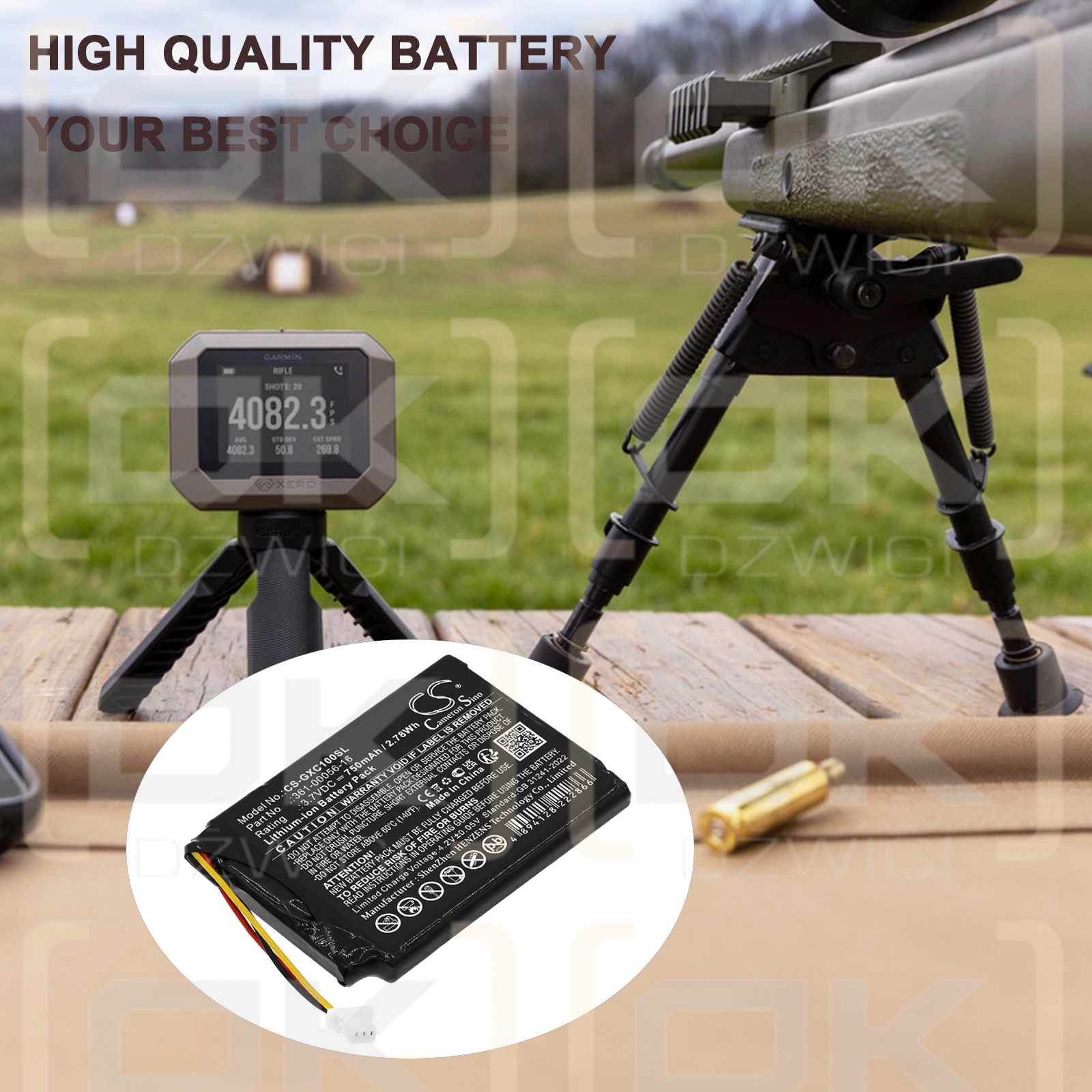 Garmin XERO C1 PRO Chronograph / 361-00056-16 750mAh Li-ion 3.7V (Cameron Sino)