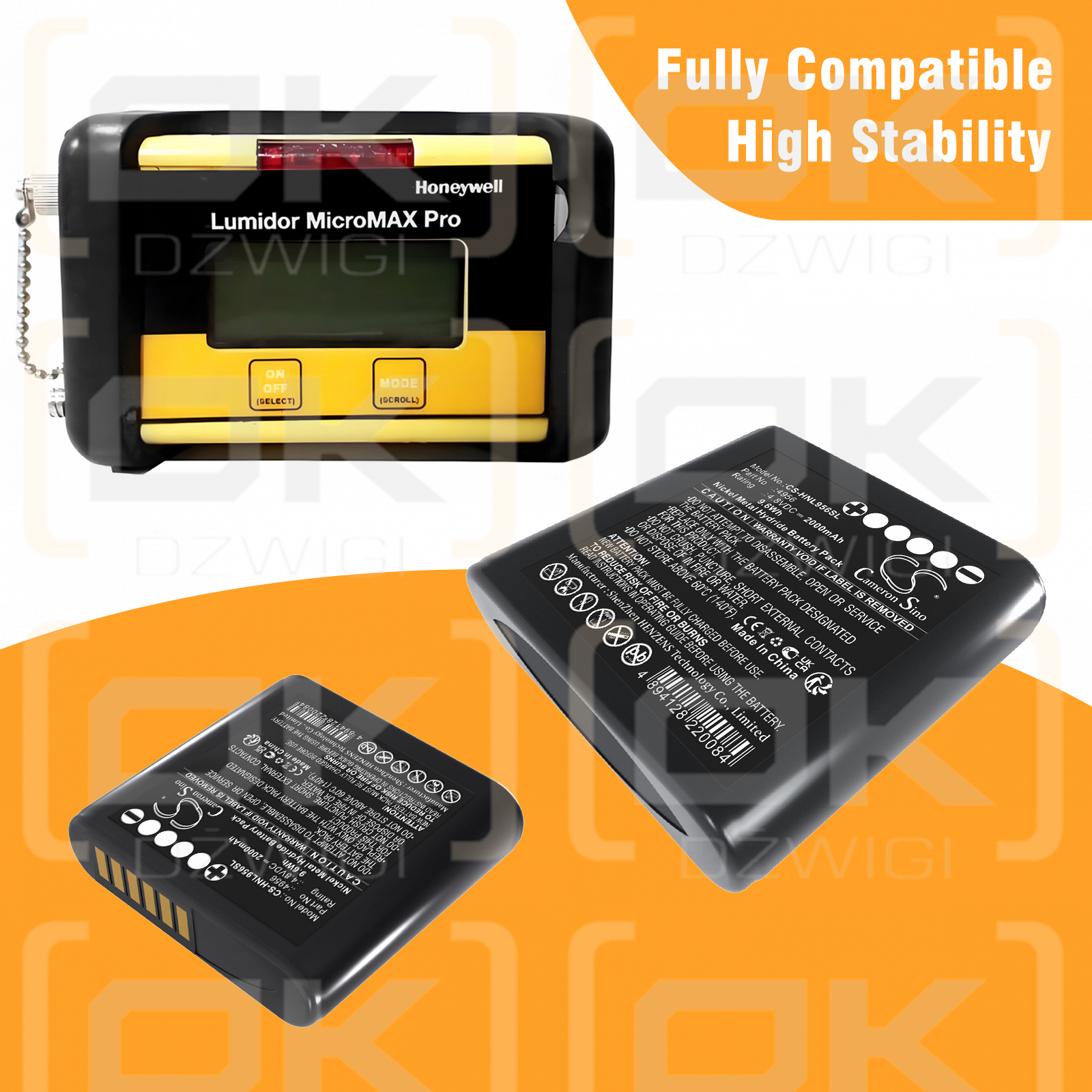 Honeywell Micromax pro / 4956 2000mAh Ni-MH 4.8V (Cameron Sino)
