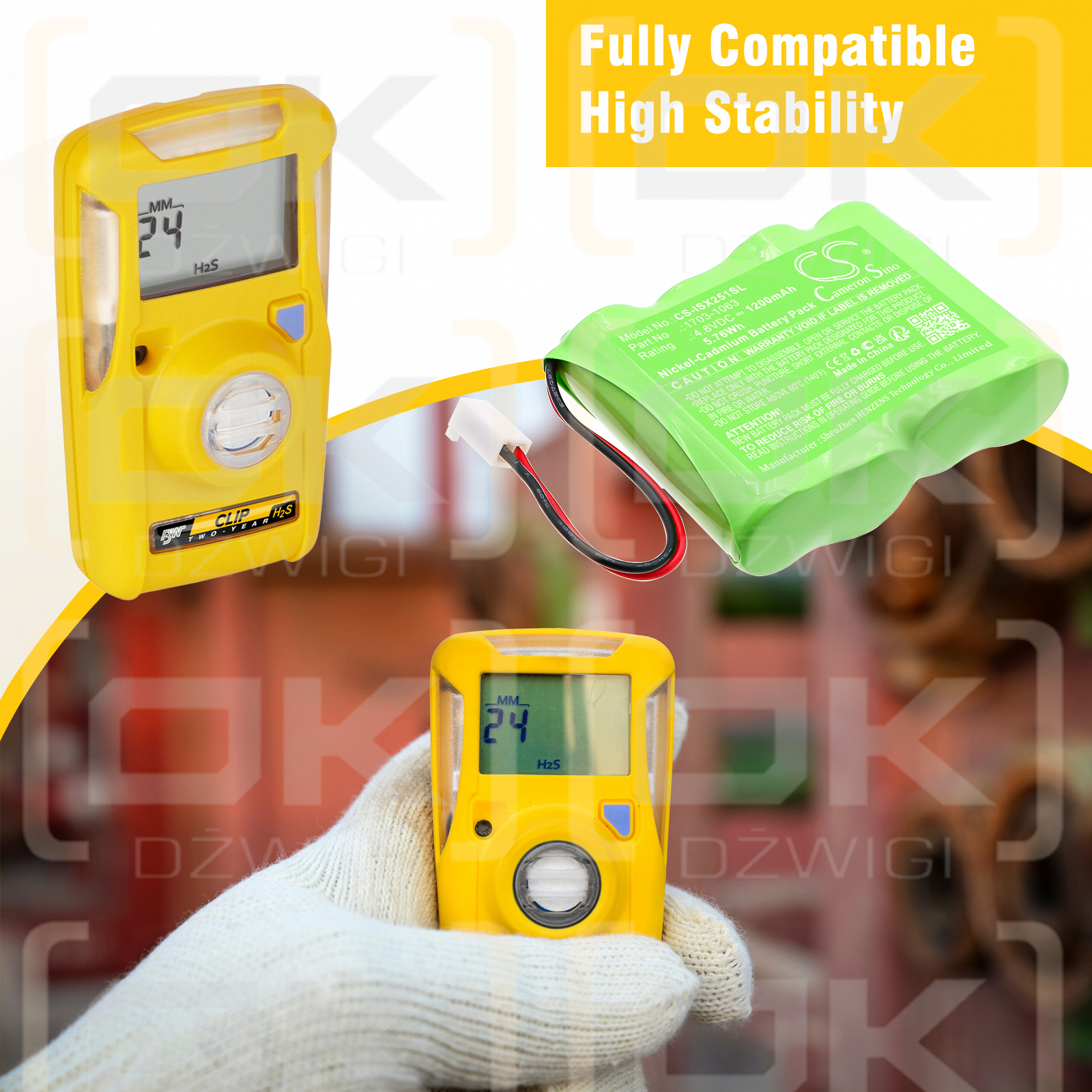 Industrial Scientific MX251/1703-1063 1200 mAh Ni-CD 4,8 V (Cameron Sino)