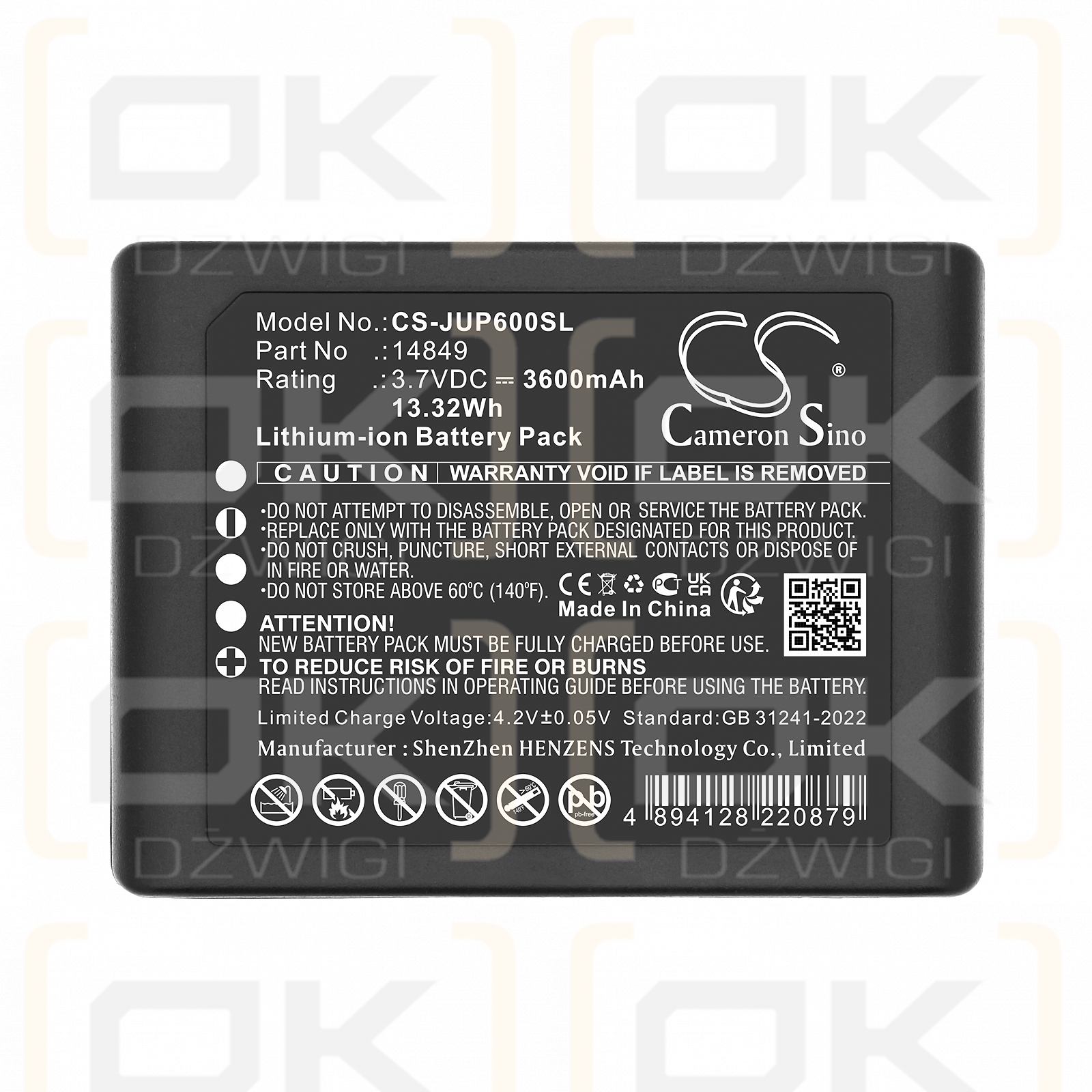 Juniper TK6000 Field PC / 14849 3600mAh Li-ion 3.7V (Cameron Sino)