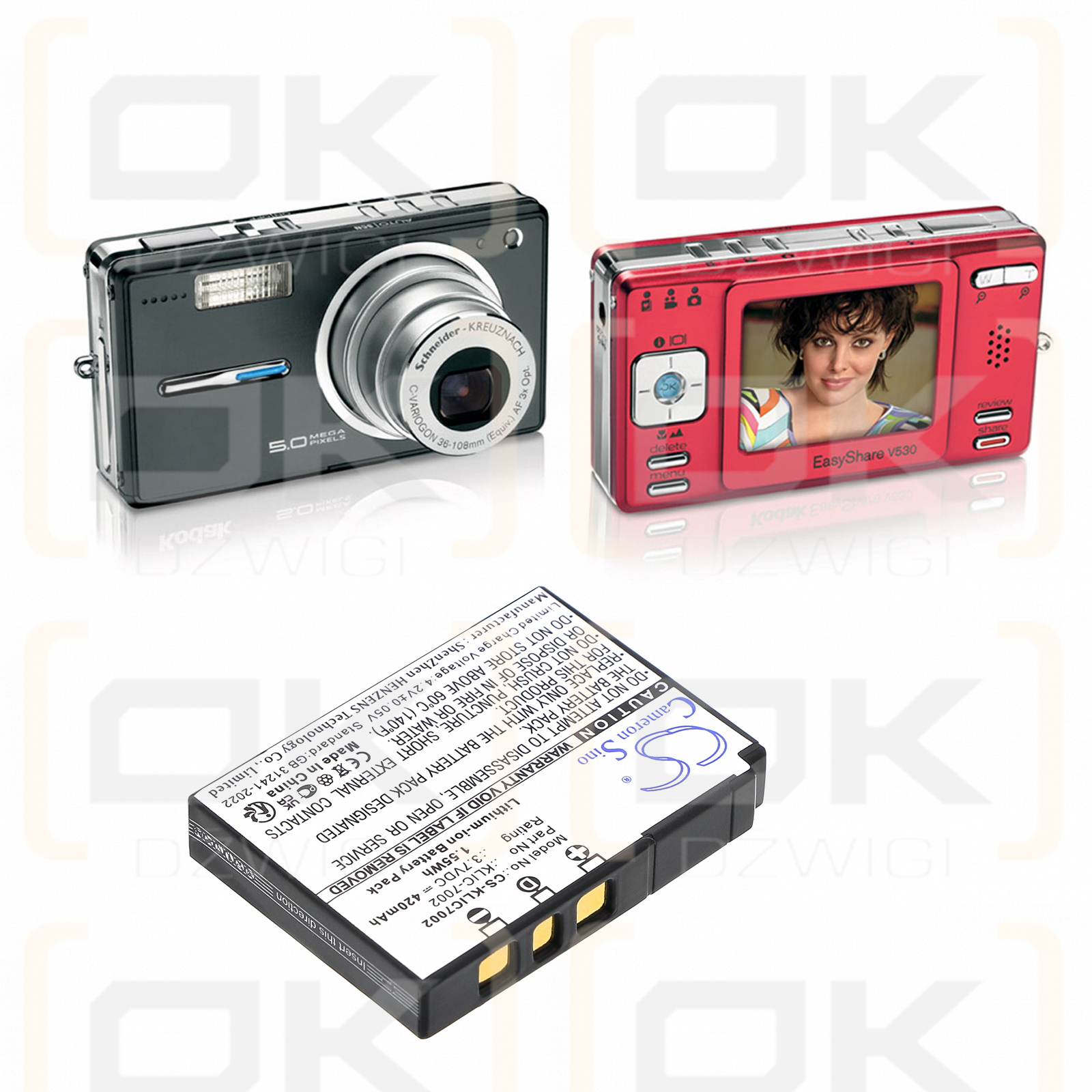 KODAK / KLIC-7002 420mAh Li-ion 3.7V (Cameron Sino)