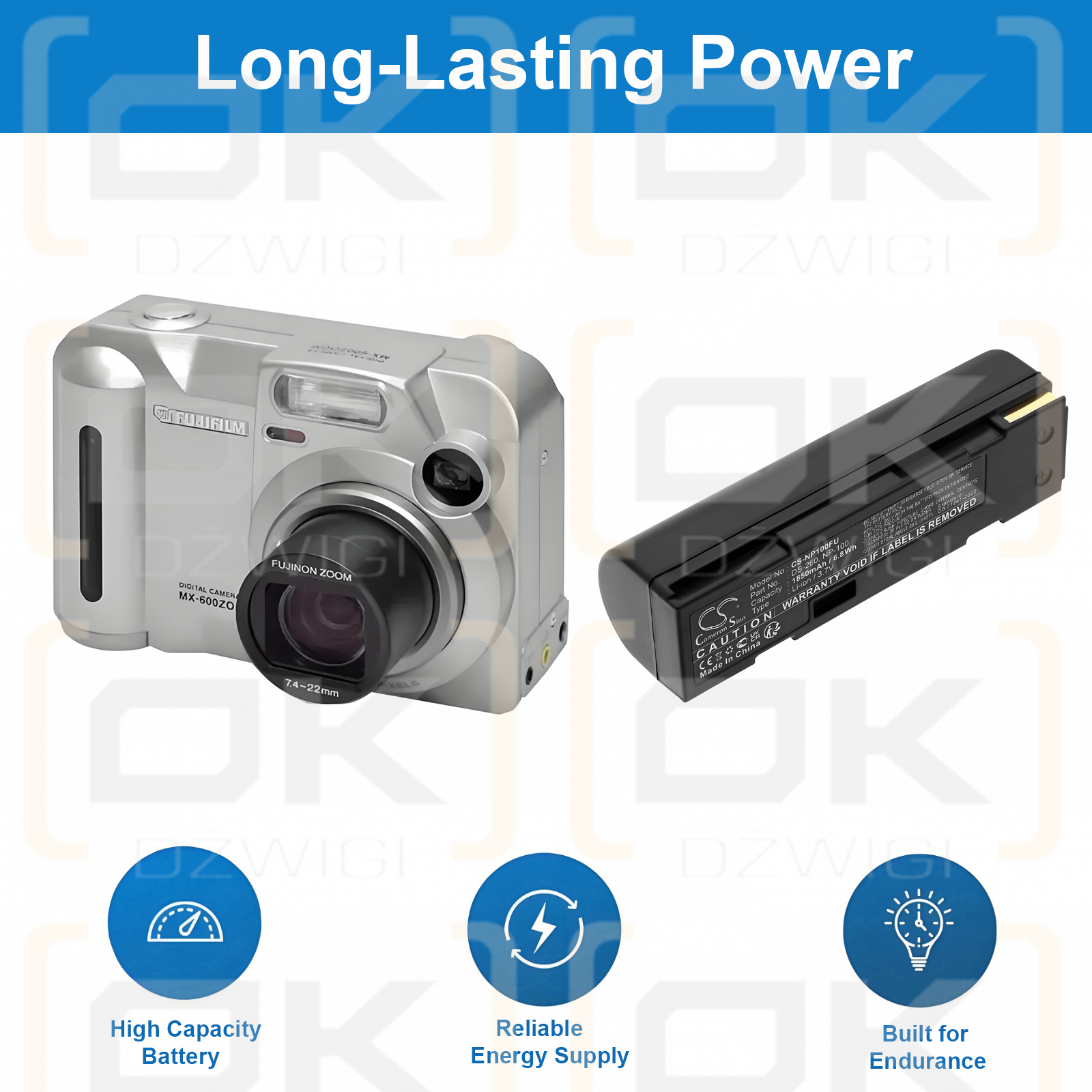 JVC GC-QX5HD / BN-V101 1850mAh Li-ion 3.7V (Cameron Sino)