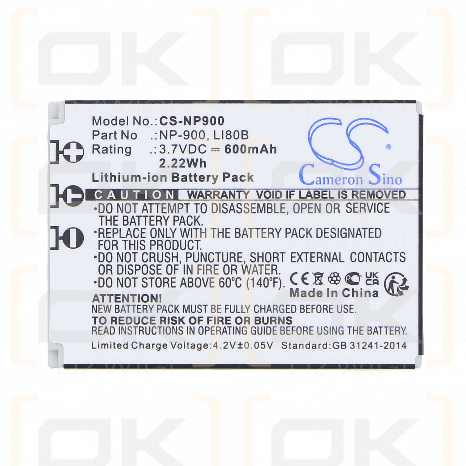 Polaroid T830A / BLi-296 600mAh Li-ion 3.7V (Cameron Sino)