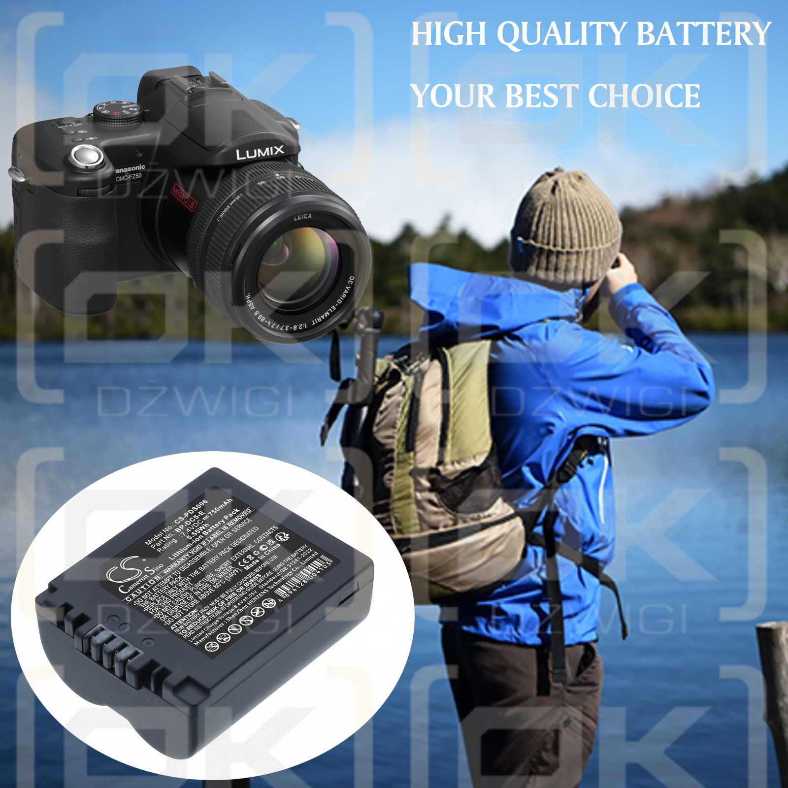 Panasonic Lumix DMC-FZ30EE-S / CGA-S006 750mAh Li-ion 7.4V (Cameron Sino)