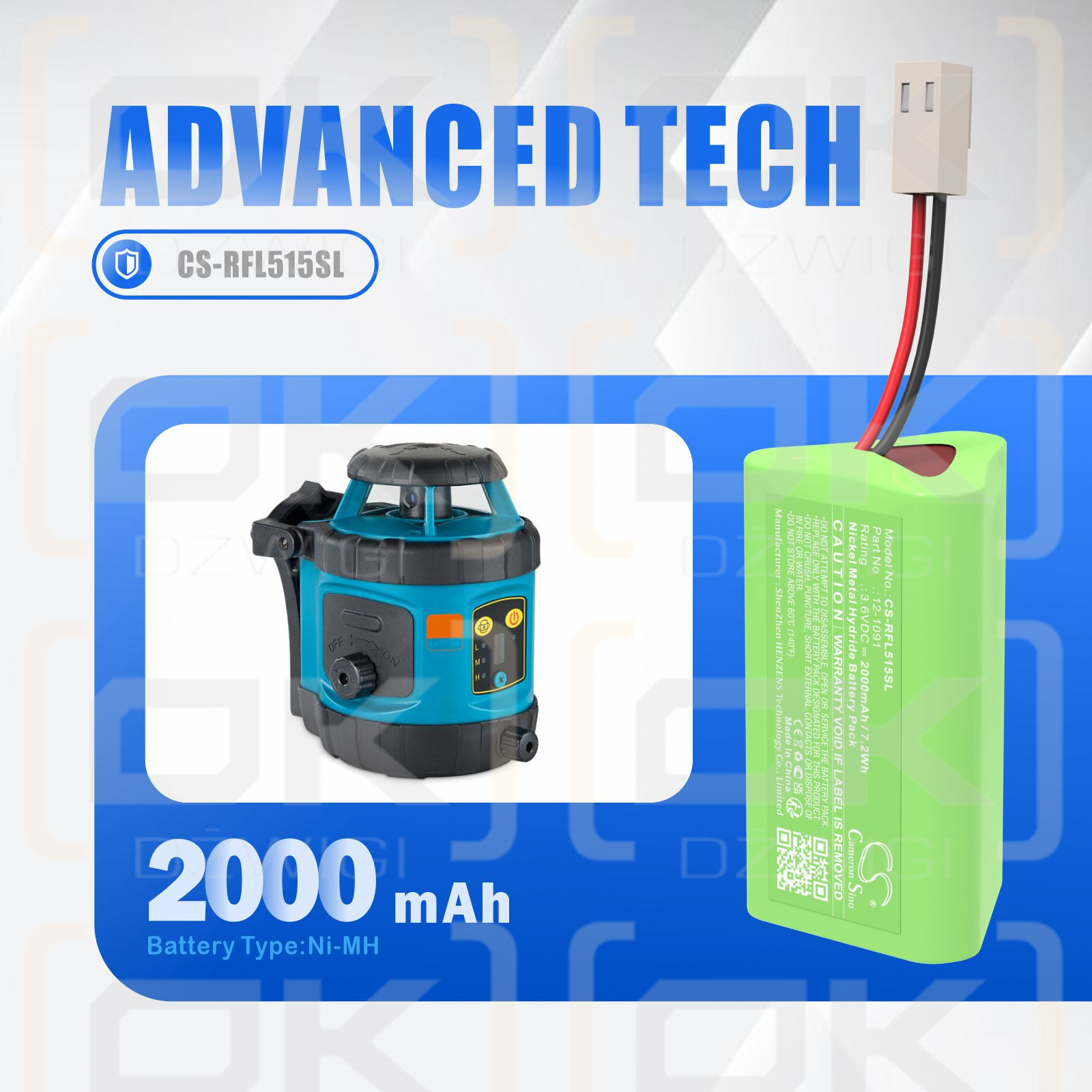 Geo-Fennel Rotationslaser EL 515 / 12-1091 2000mAh Ni-MH 3.6V (Cameron Sino)