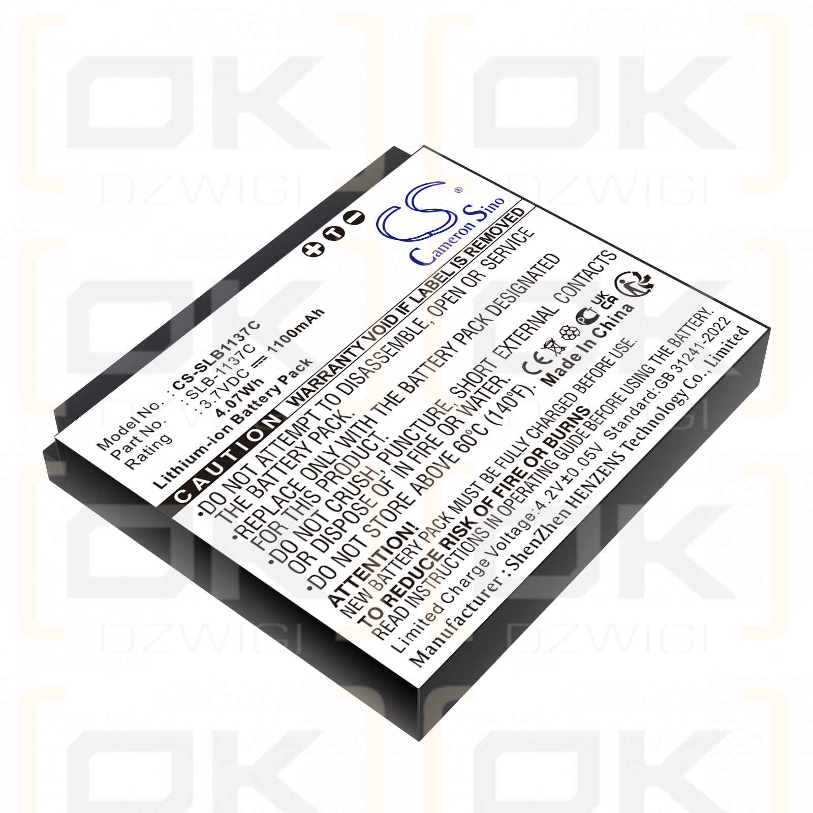 Samsung Digimax i7 / SLB-1137C 1100mAh Li-ion 3.7V (Cameron Sino)