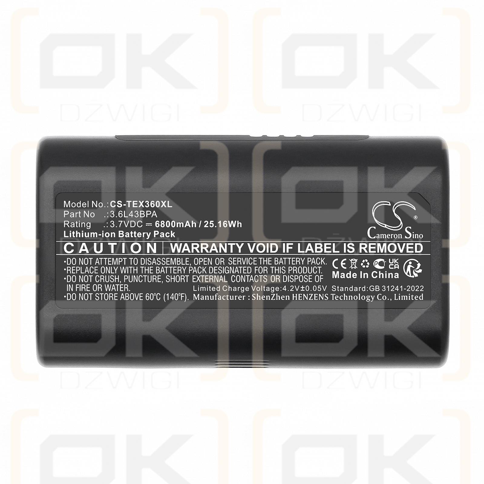 Texas Instruments TI-Navigator / 3.6L43BPA 6800mAh Li-ion 3.7V (Cameron Sino)