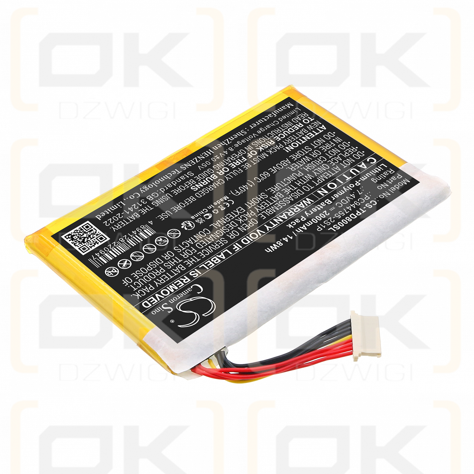 Topdon ArtiDiag800BT Diagnostic / PC944755-2S1P 2000mAh Li-Polymer 7.4V (Cameron Sino)