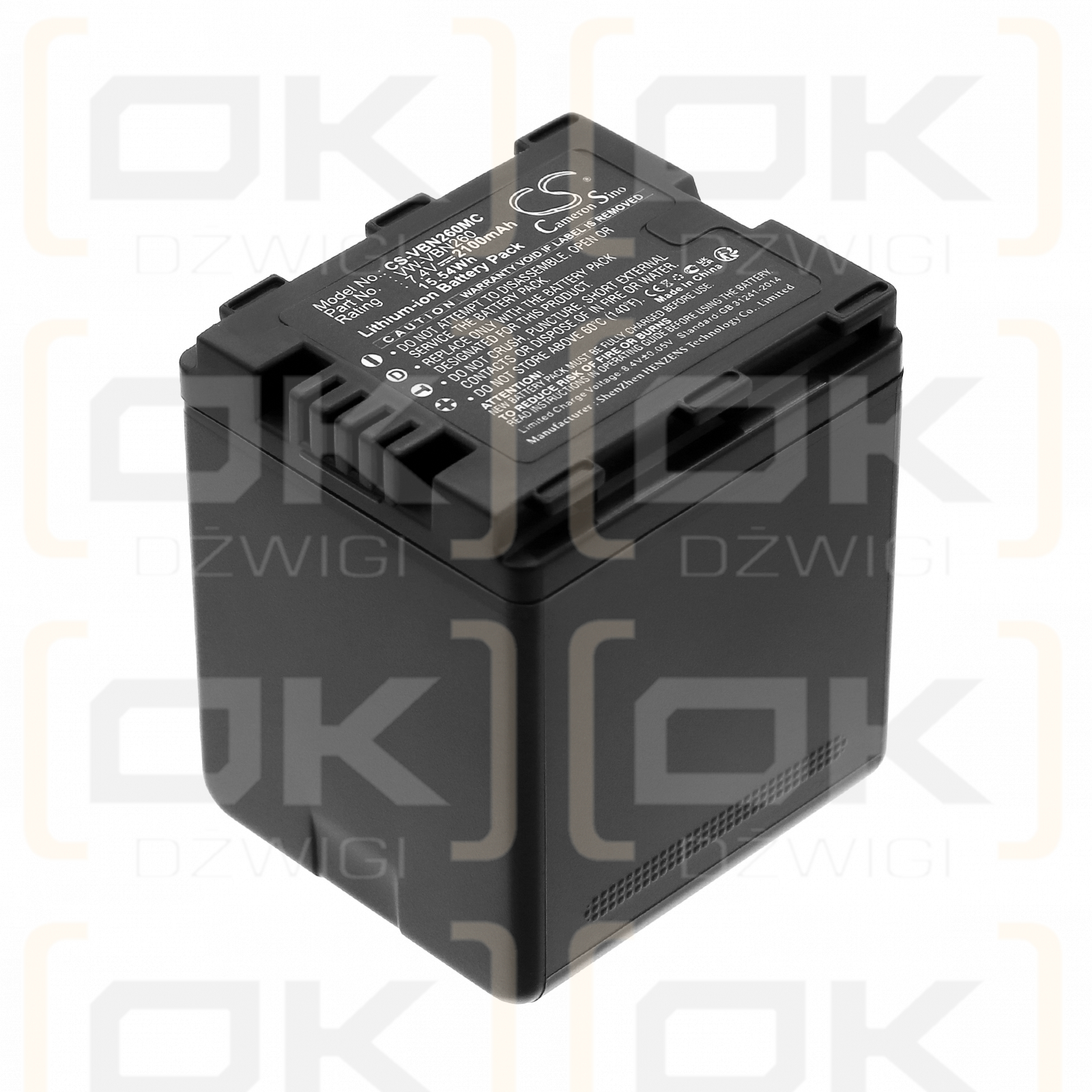 Panasonic HC-X900M / VW-VBN260 2100mAh Li-ion 7.4V (Cameron Sino)