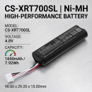 Batería de repuesto para X-Rite Ihara R700 / BATT-005 1650mAh Ni-MH 4.8V (Cameron Sino)
