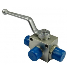 Zawór kulowy hydrauliczny 3-drożny M22x1.5 z otworami montażowymi