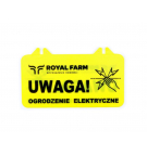 Tabliczka informacyjna UWAGA OGRODZENIE ELEKTRYCZNE Royal Farm