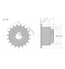 Koło napędowe motowideł z 19 fi- 30 zębatka Claas