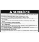 Naklejka ostrzegawcza do wózka widłowego