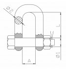 Grillete recto, longitudinal 30T con protección, clase 8