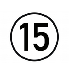 Naklejka laminowana limit prędkości v2 15 km/h- czarna obwódka