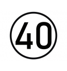 Naklejka laminowana limit prędkości v2 40 km/h- czarna obwódka