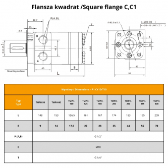 Гидравлический двигатель TMPH-100 P1CY10/T10