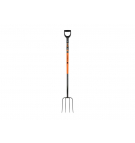 Widły gospodarcze 4-zębne na metalowym trzonku - Extra Long, (dł. 1600 mm), Teger