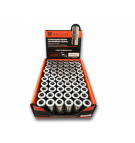 Zestaw w ekspozytorze czteroszczękowych końcówek węża smarownicy z blokadą M10x1. 413 BAR (6000 PSI) Professional TEGER (sprzedawane po 60 szt.)