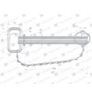 Hitch pin with cotter pin and chain 25x189x227 TEGER
