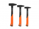 Set of locksmith's hammers with fiberglass handle, (3 pcs.) 300 500 800 g Extreme, Teger